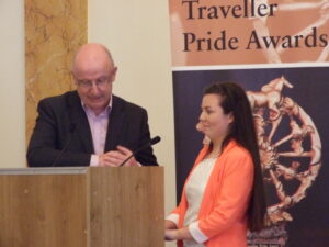 Mary Kate Nevin receives the Traveller Pride Youth Award.  