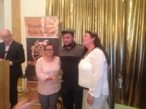 PHC Cavan with John Connors receiving the Arts and Culture Traveller Pride Award. 
