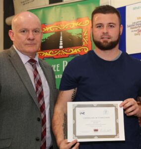 Michael Donnellan, Irish Prison Service with John Collins.  ©Photo by Derek Speirs 