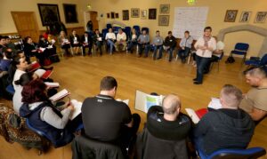 Ronnie Fay, Pavee Point leads a session during "Community Work in a Changing Ireland", NUI Maynooth ©Photo by Derek Speirs 