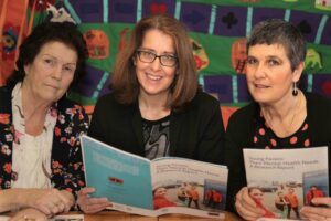 Pavee Point. Launch of 'Young Pavees: Their Mental Health Needs, A Research Report. Here L to R, Missie Collins, Pavee Point, Anne O'Connor, National Director, Mental Health Division, HSE  and Ronnie Fay Pavee Point. ©Photo by Derek Speirs 