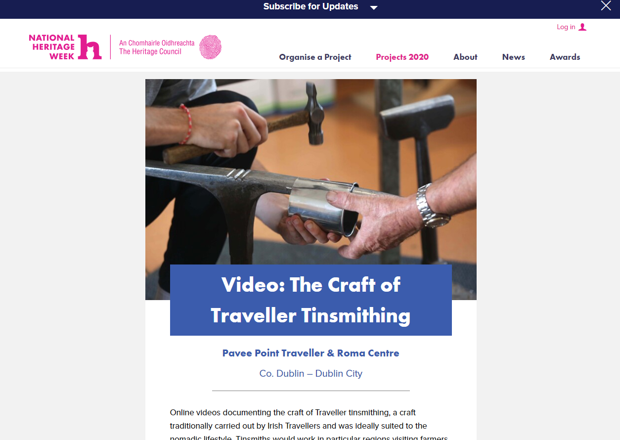 Traveller tinsmithing part of National Heritage Week 2020