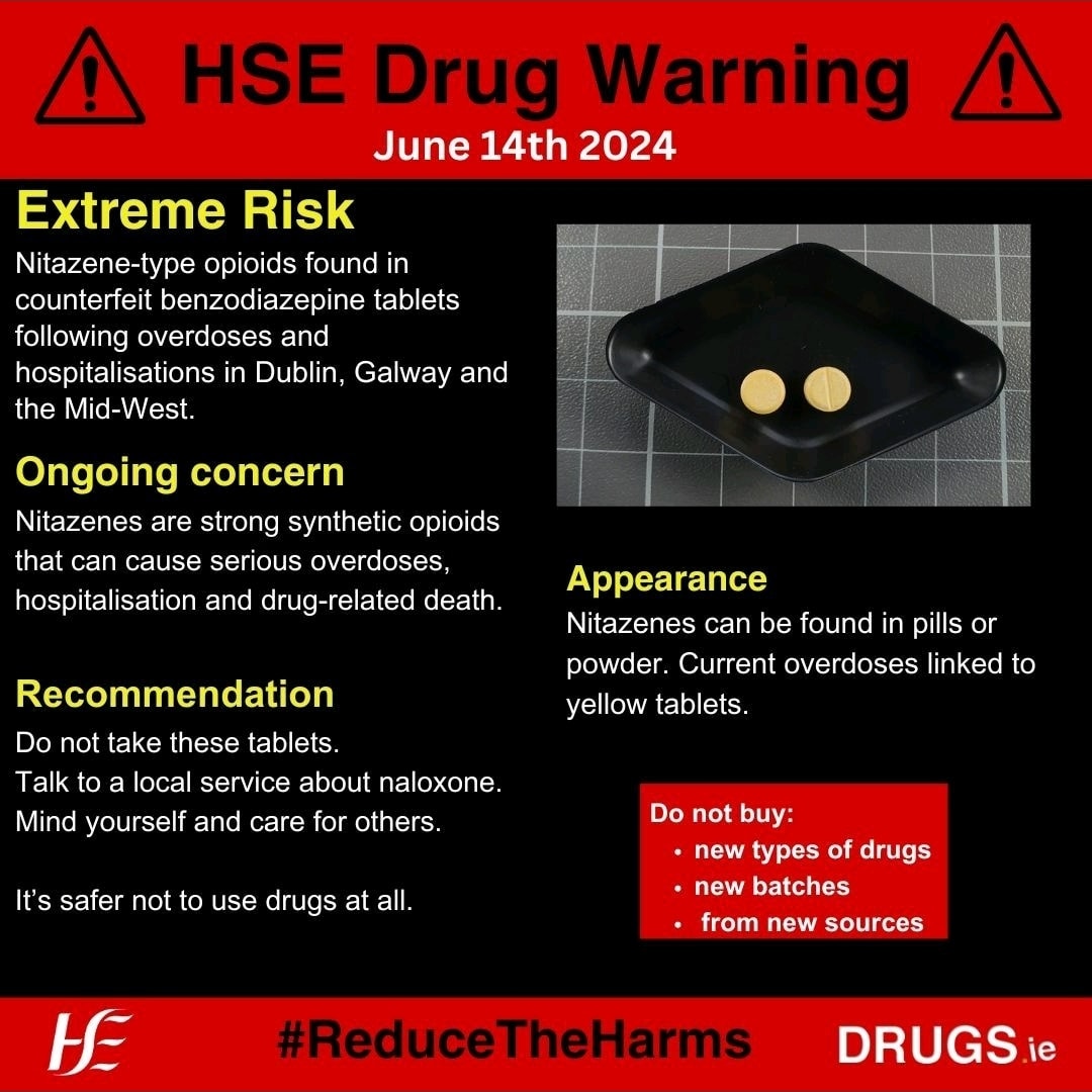 HSE warning re tablet overdoses June 2024