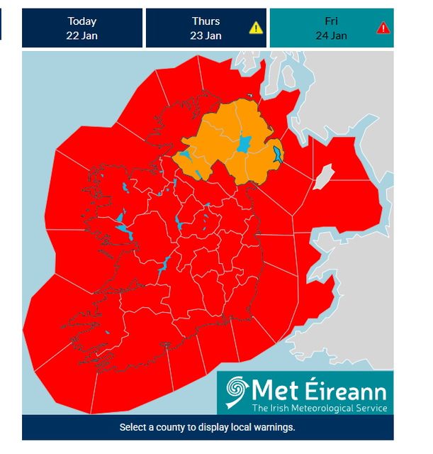 Met Eireann Red Weather Warning